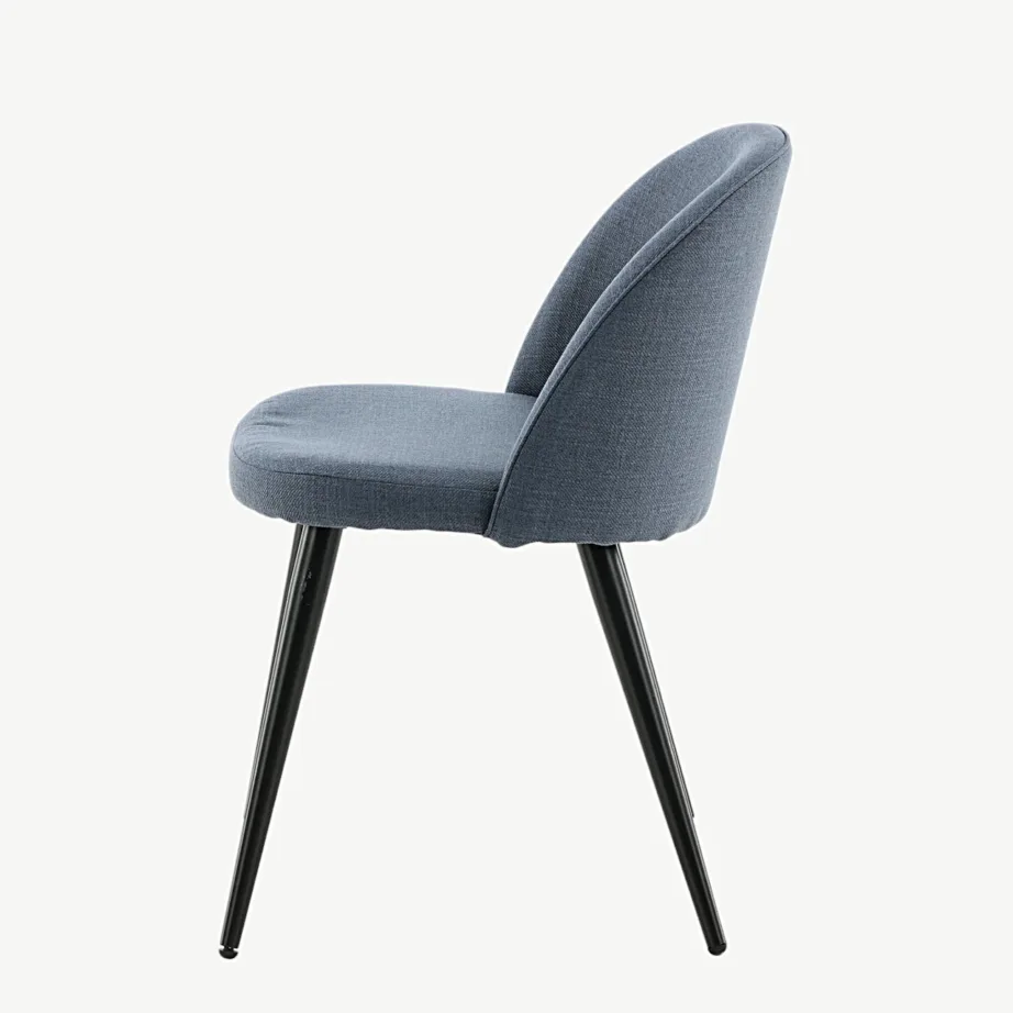 Sinine polsterdatud sametist söögitool Velvet mustade terasjalgadega, 19924-087 – 7