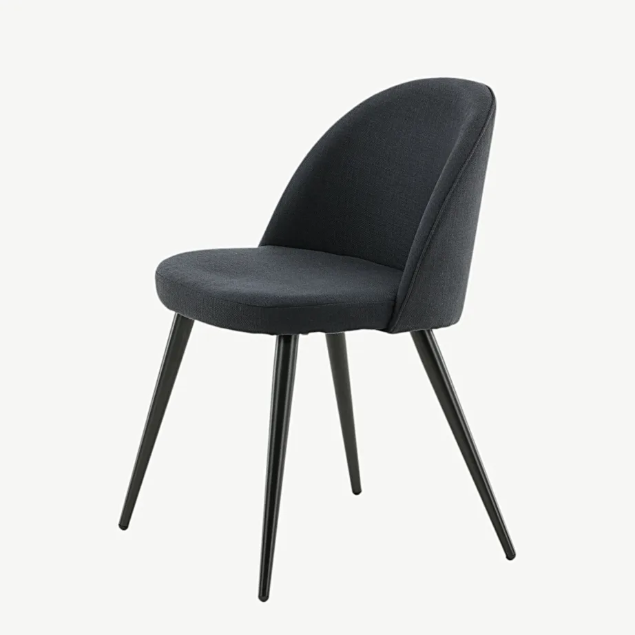 Polsterdatud musta sametiga söögitool Velvet terasjalgadel, 100% polüester, 19924-808 – 6