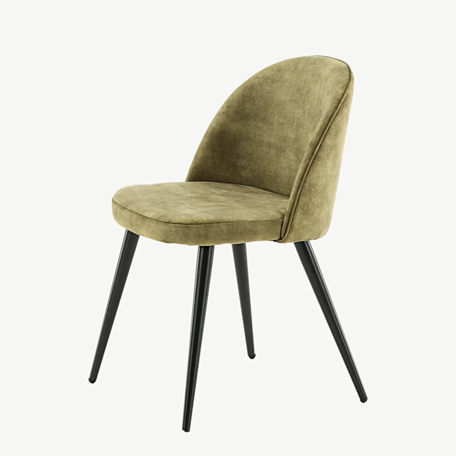 Roheline sametist söögitool mustade terasjalgadega Velvet sarjast, 19924-844 – 6