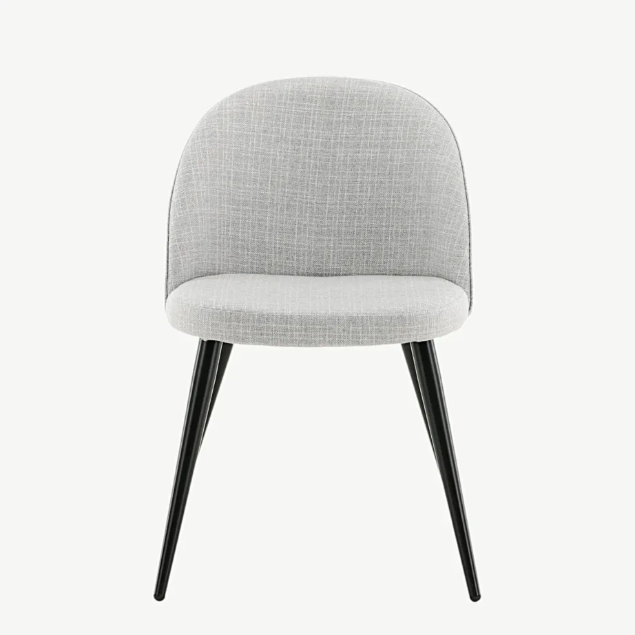 Helehalli kattega polsterdatud söögitool Velvet, mustade metalljalgadega, 19924-855 – 4