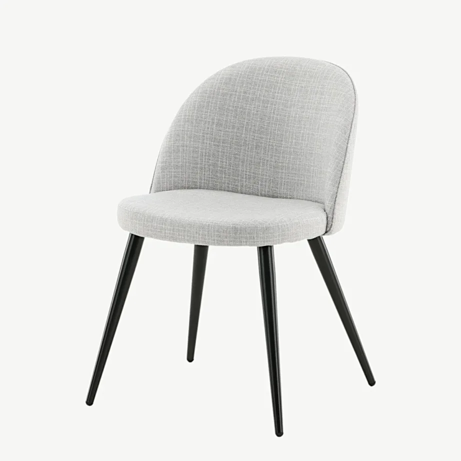 Helehalli kattega polsterdatud söögitool Velvet, mustade metalljalgadega, 19924-855 – 5