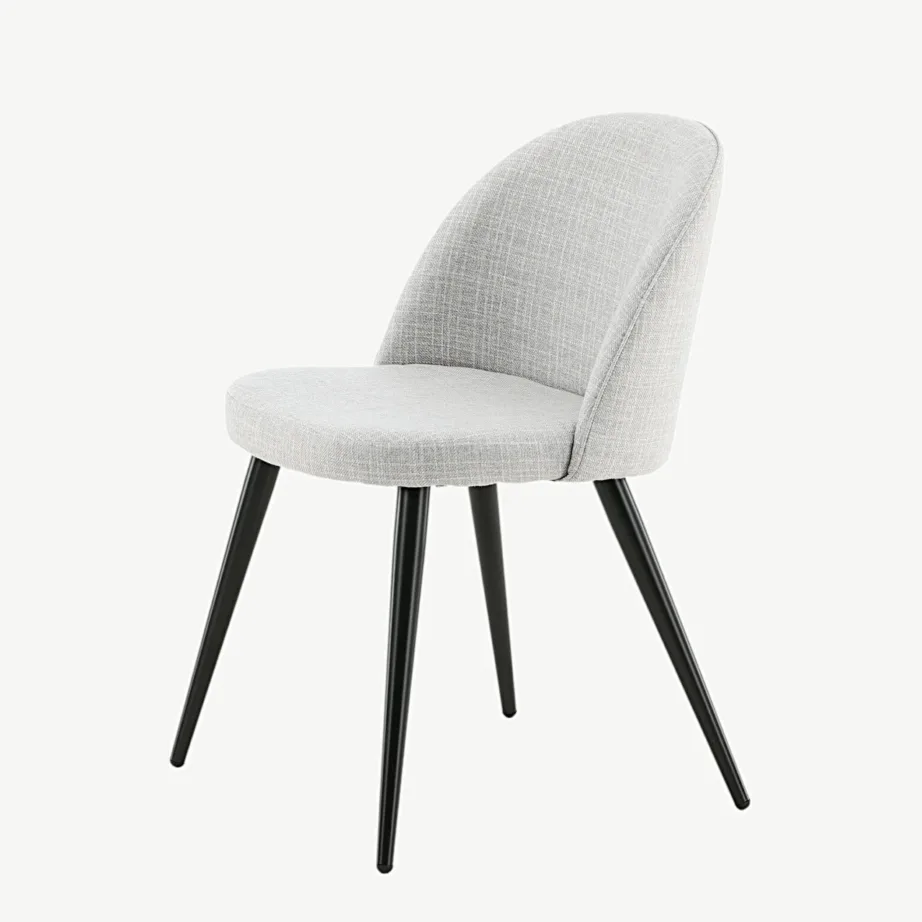 Helehalli kattega polsterdatud söögitool Velvet, mustade metalljalgadega, 19924-855 – 6