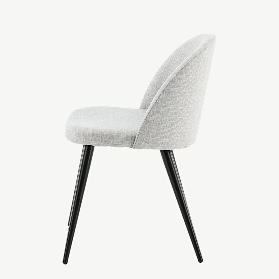 Helehalli kattega polsterdatud söögitool Velvet, mustade metalljalgadega, 19924-855 – 7