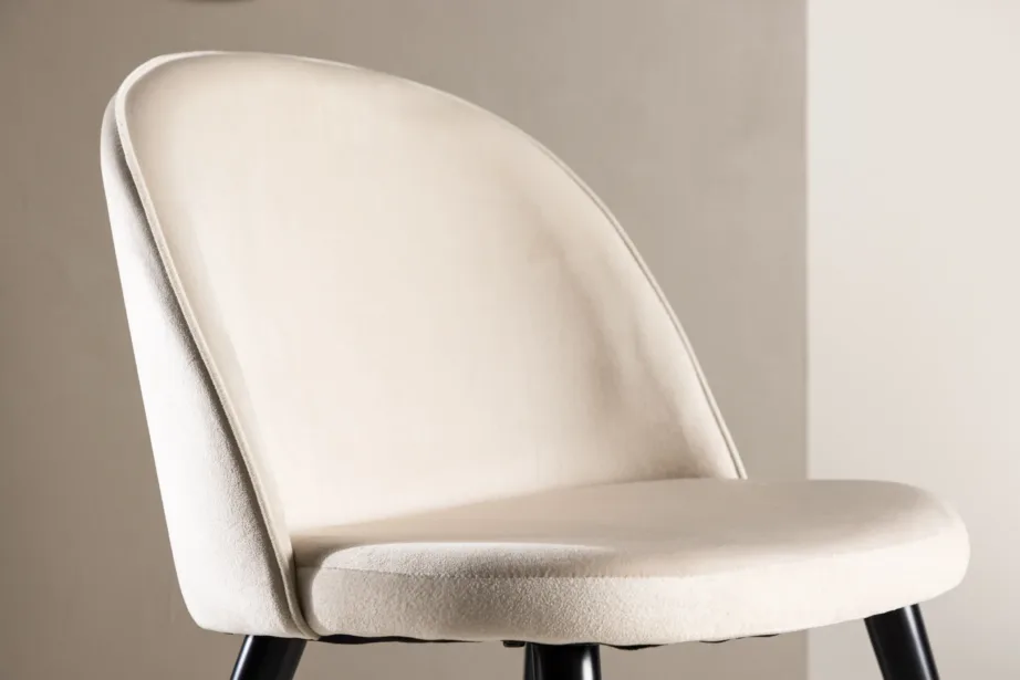 Beežist sametist söögitool Velvet-sarjast, mustade metalljalgadega, 19924-880 – 9