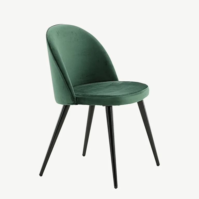 Rohelise sametkattega söögitool Velvet sarjast, mustad metalljalad - 19924-884