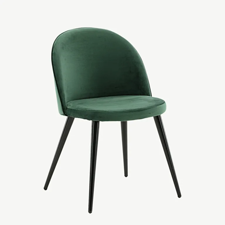 Rohelise sametkattega söögitool Velvet sarjast, mustad metalljalad - 19924-884