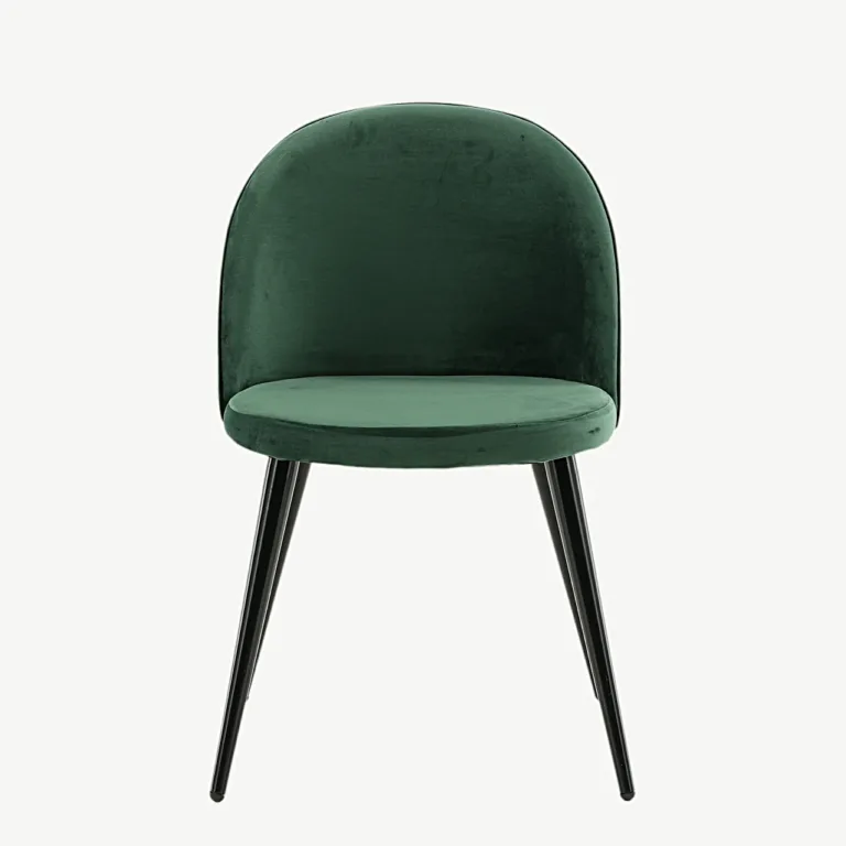 Rohelise sametkattega söögitool Velvet sarjast, mustad metalljalad - 19924-884