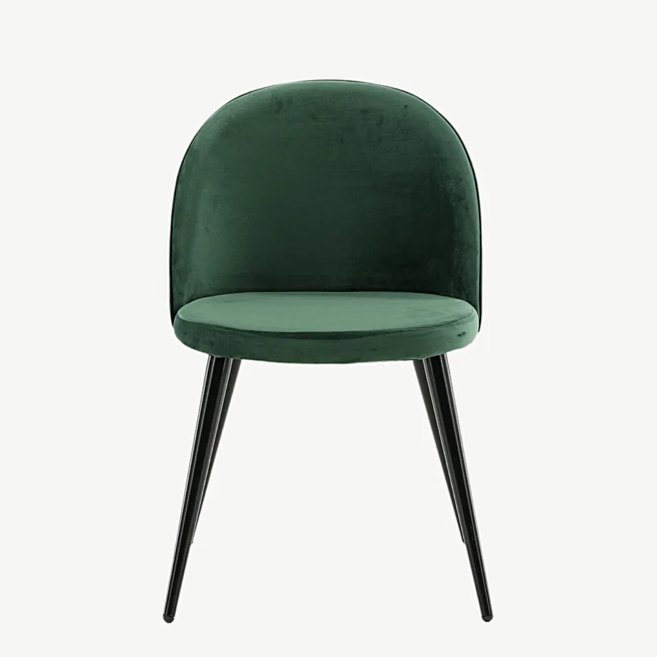 Rohelise sametkattega söögitool Velvet sarjast, mustad metalljalad, 19924-884 – 4