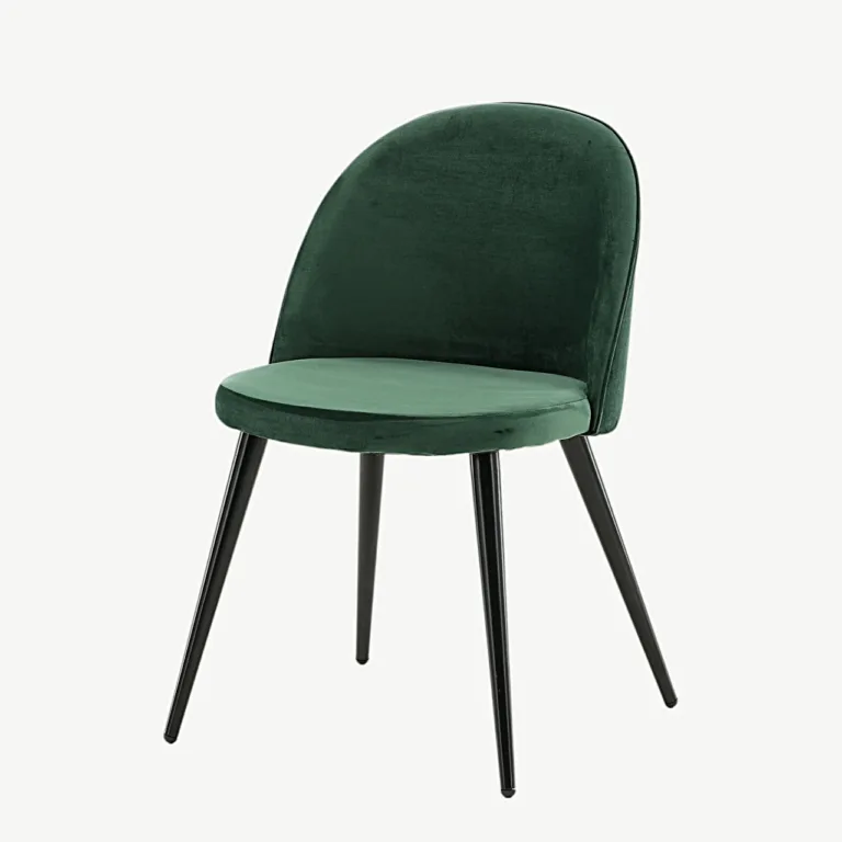 Rohelise sametkattega söögitool Velvet sarjast, mustad metalljalad - 19924-884