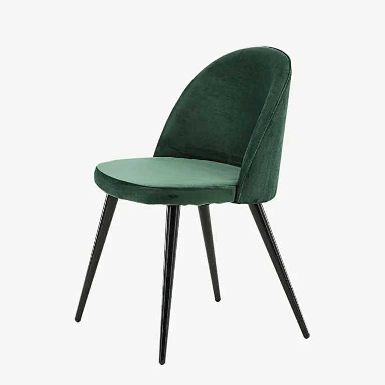 Rohelise sametkattega söögitool Velvet sarjast, mustad metalljalad - 19924-884