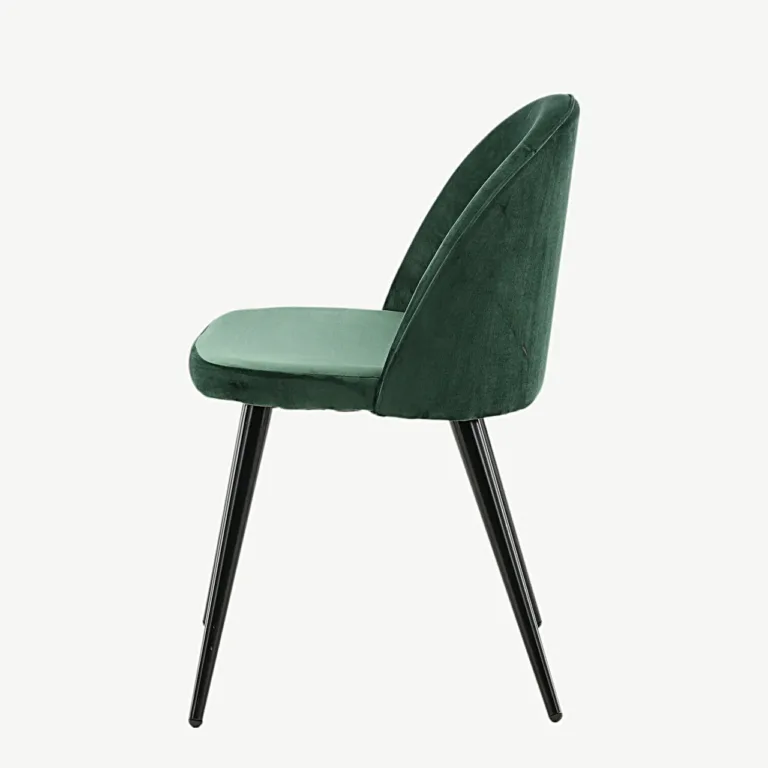 Rohelise sametkattega söögitool Velvet sarjast, mustad metalljalad - 19924-884