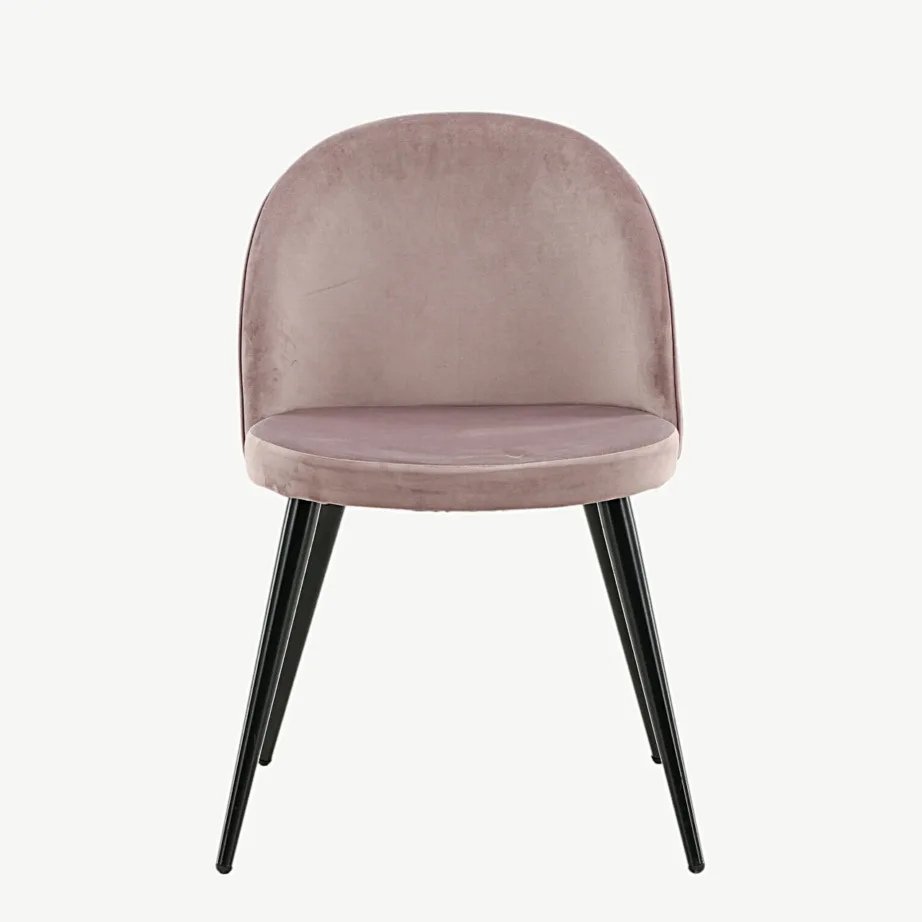 Tolmuroosa sametist söögitool mustade metalljalgadega, 19924-889 – 4