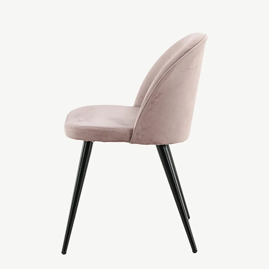 Tolmuroosa sametist söögitool mustade metalljalgadega, 19924-889 – 7