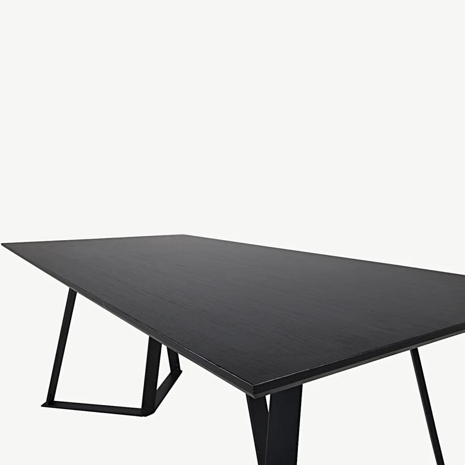 Must ristkülikukujuline söögilaud Marina MDF-ist, metalljalgadel (180 × 90 cm), 19925-088 – 4