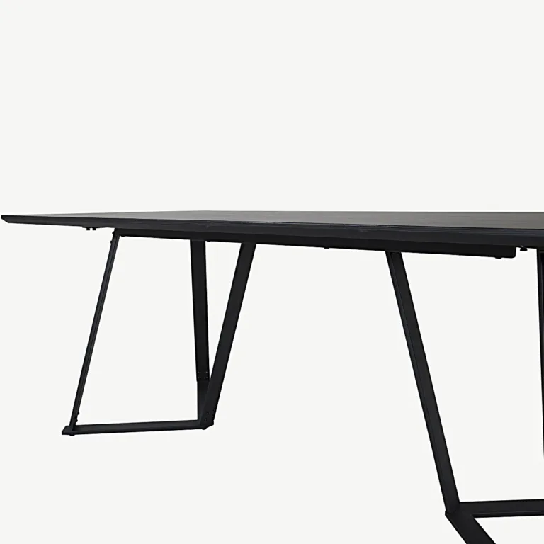 Must ristkülikukujuline söögilaud Marina MDF-ist, metalljalgadel (180 × 90 cm) - 19925-088