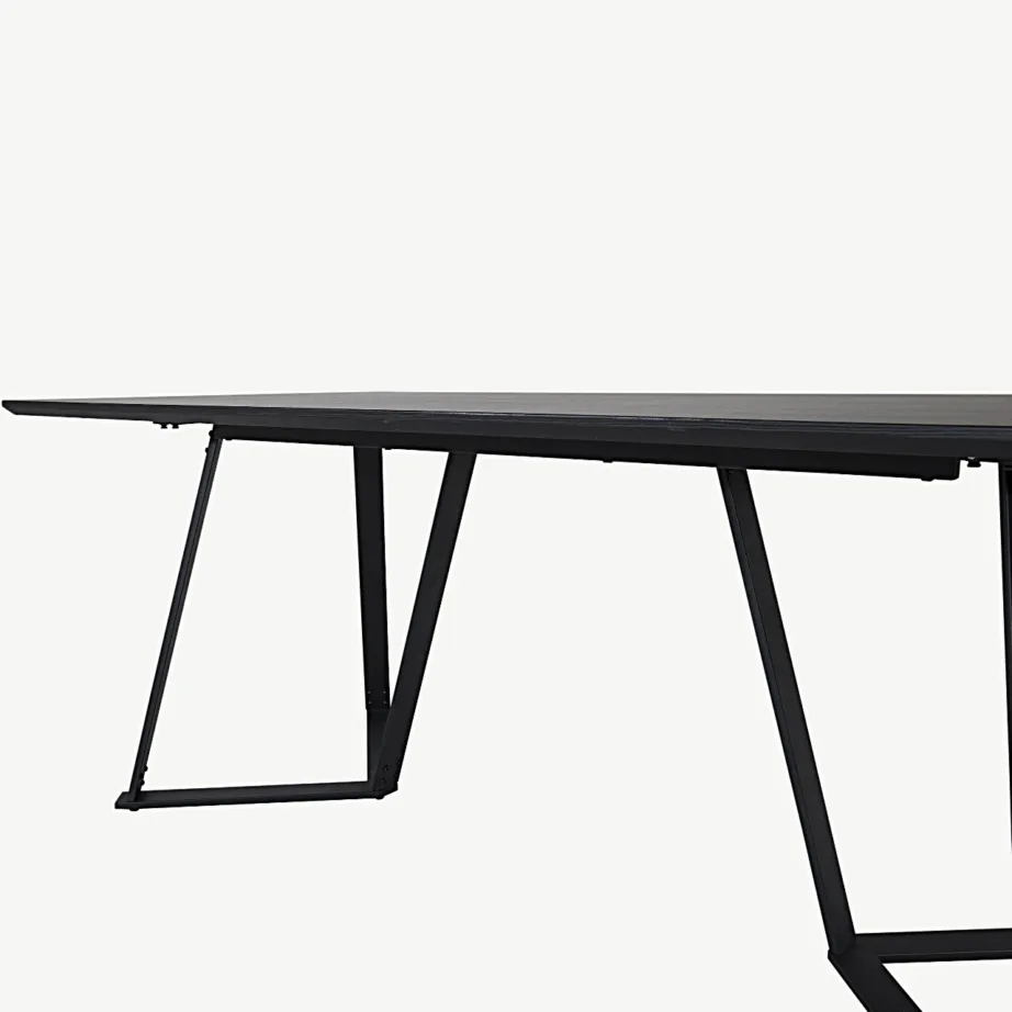 Must ristkülikukujuline söögilaud Marina MDF-ist, metalljalgadel (180 × 90 cm), 19925-088 – 5