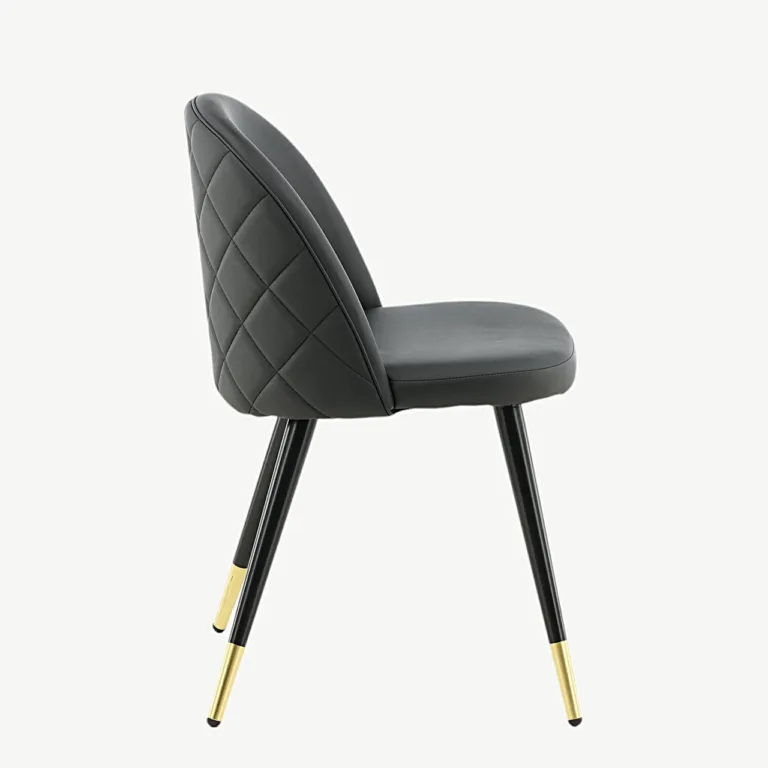 Polsterdatud must kunstnahast söögitool Velvet, kuldsete detailidega (terasraam) - 19925-458