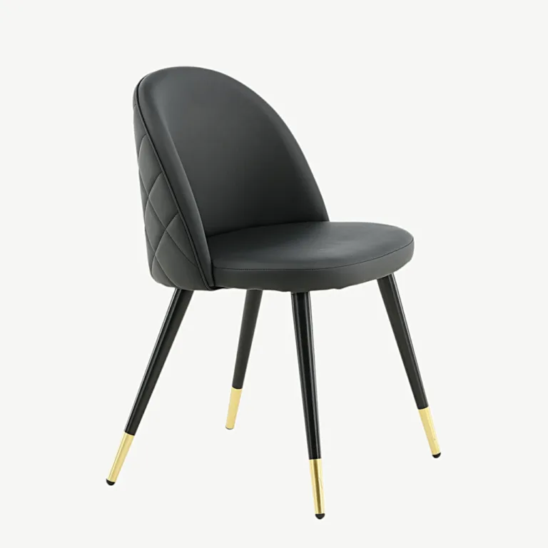 Polsterdatud must kunstnahast söögitool Velvet, kuldsete detailidega (terasraam) - 19925-458
