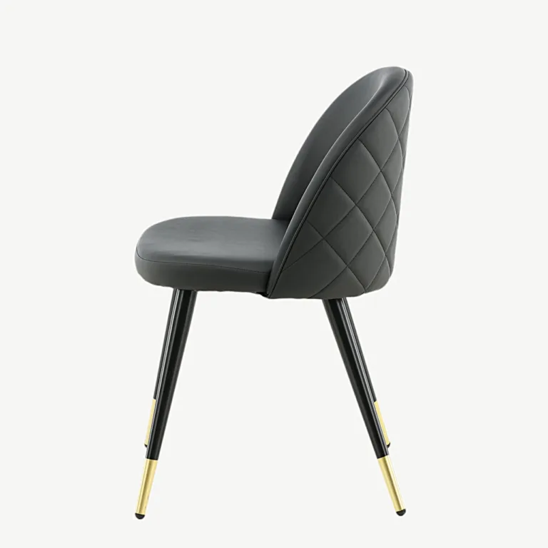 Polsterdatud must kunstnahast söögitool Velvet, kuldsete detailidega (terasraam) - 19925-458