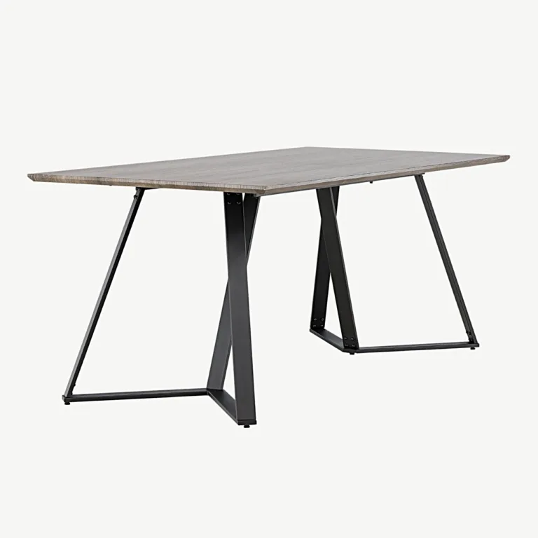 Söögilaud Marina halli MDF-plaadiga, mustadest metallist jalad, 180x90 cm - 19925-758