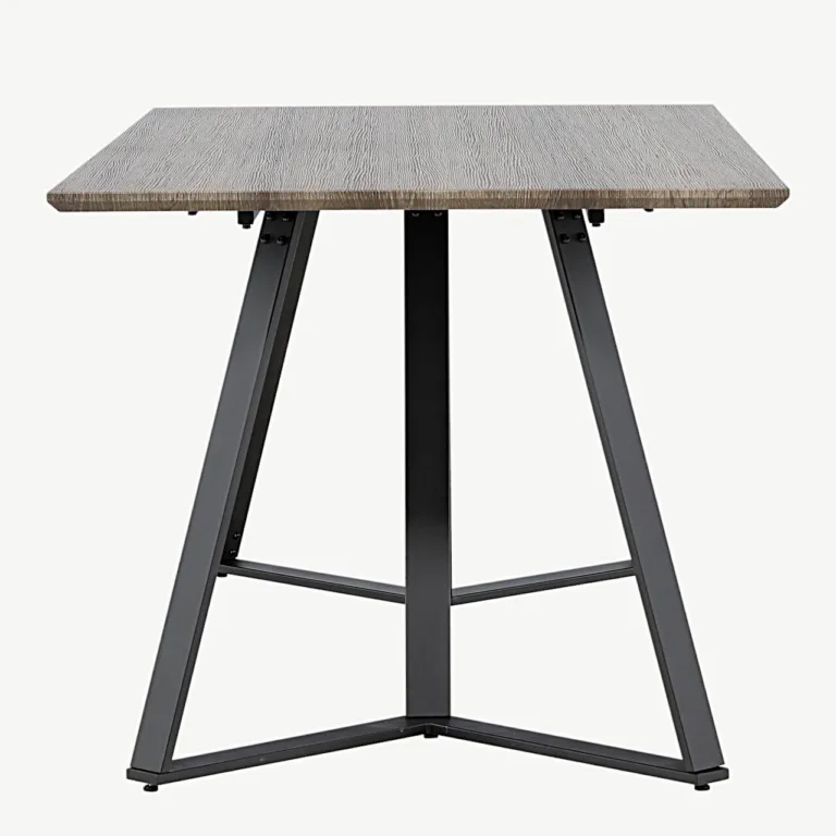 Söögilaud Marina halli MDF-plaadiga, mustadest metallist jalad, 180x90 cm - 19925-758