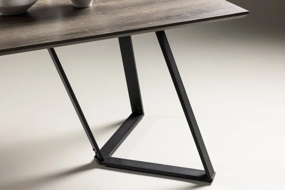 Söögilaud Marina halli MDF-plaadiga, mustadest metallist jalad, 180×90 cm, 19925-758 – 10