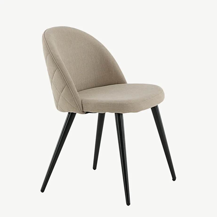 Beež polsterdatud söögitool Velvet mustade terasjalgadega, 19925-810 – 3