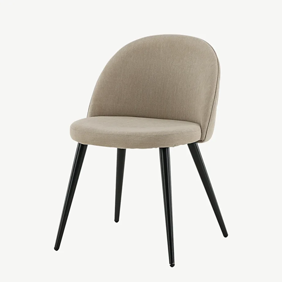 Beež polsterdatud söögitool Velvet mustade terasjalgadega, 19925-810 – 5