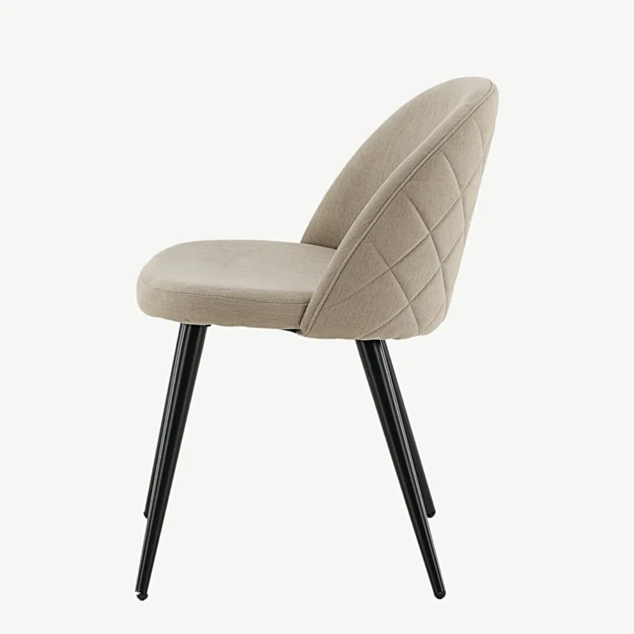 Beež polsterdatud söögitool Velvet mustade terasjalgadega, 19925-810 – 7