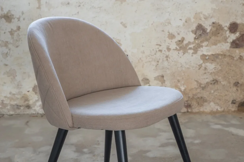 Beež polsterdatud söögitool Velvet mustade terasjalgadega, 19925-810 – 10