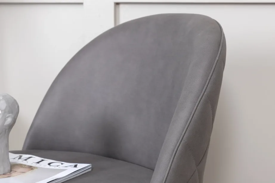 Polsterdatud hall sametist söögitool mustade terasjalgadega, 19925-855 – 12