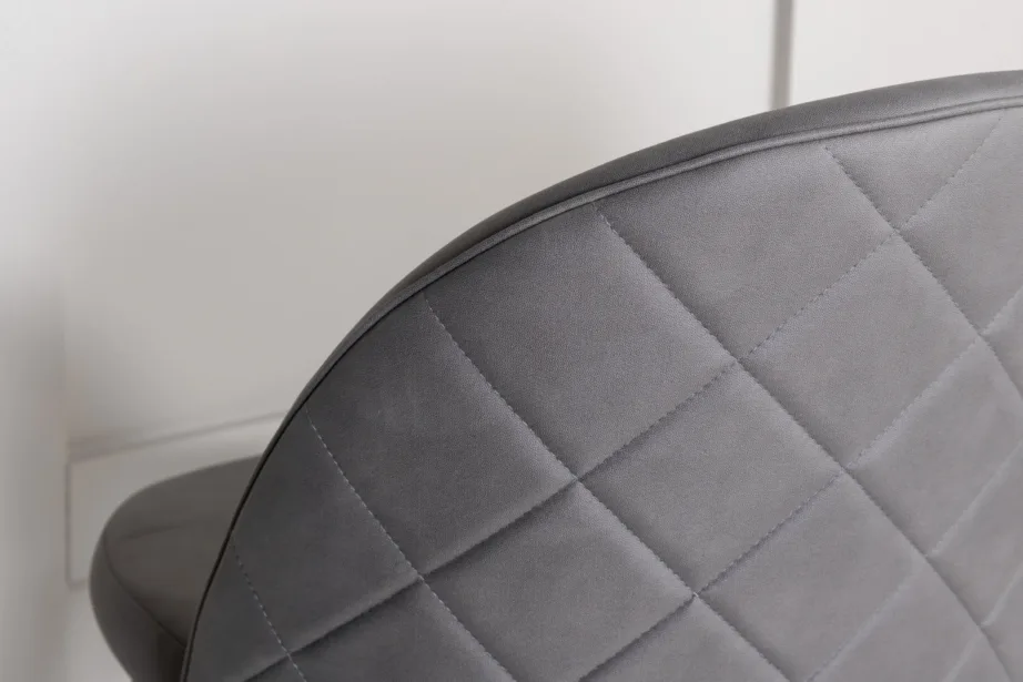 Polsterdatud hall sametist söögitool mustade terasjalgadega, 19925-855 – 13