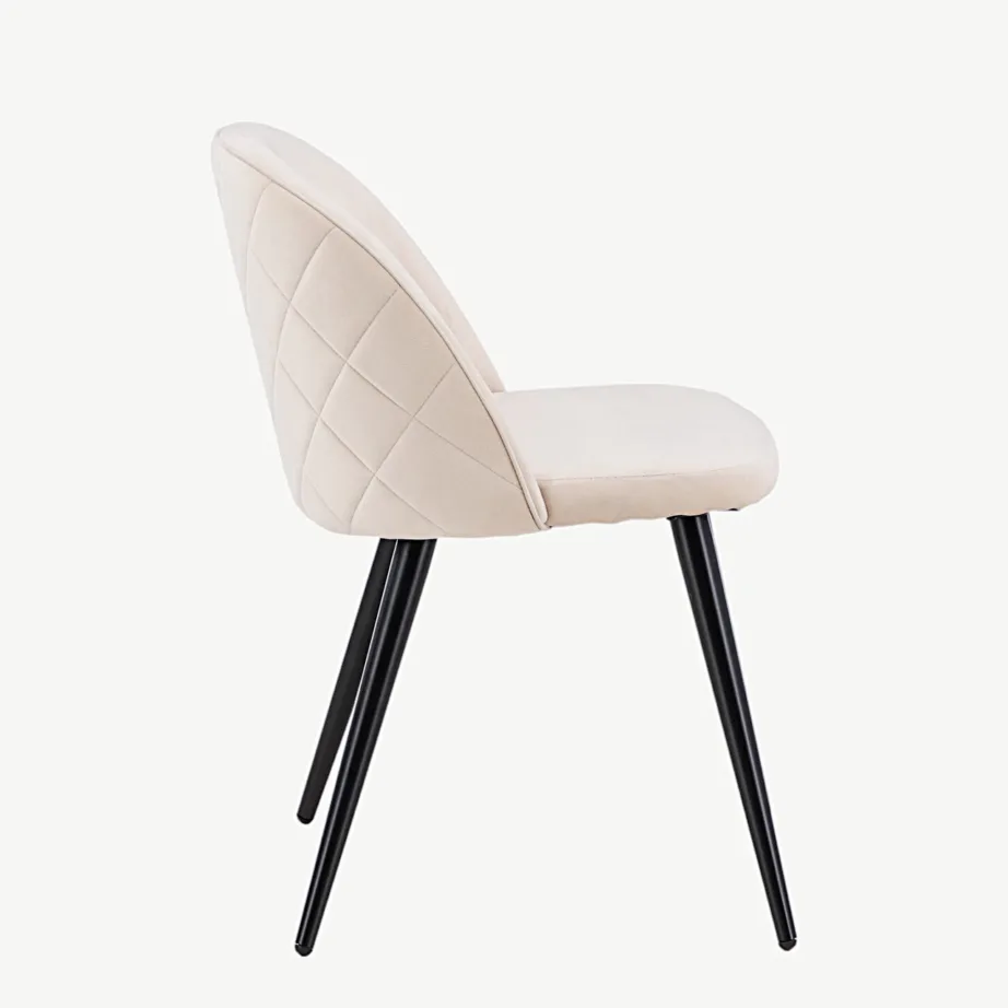 Beežist velvetkangast söögitool mustade terasjalgadega, 19925-880 – 2