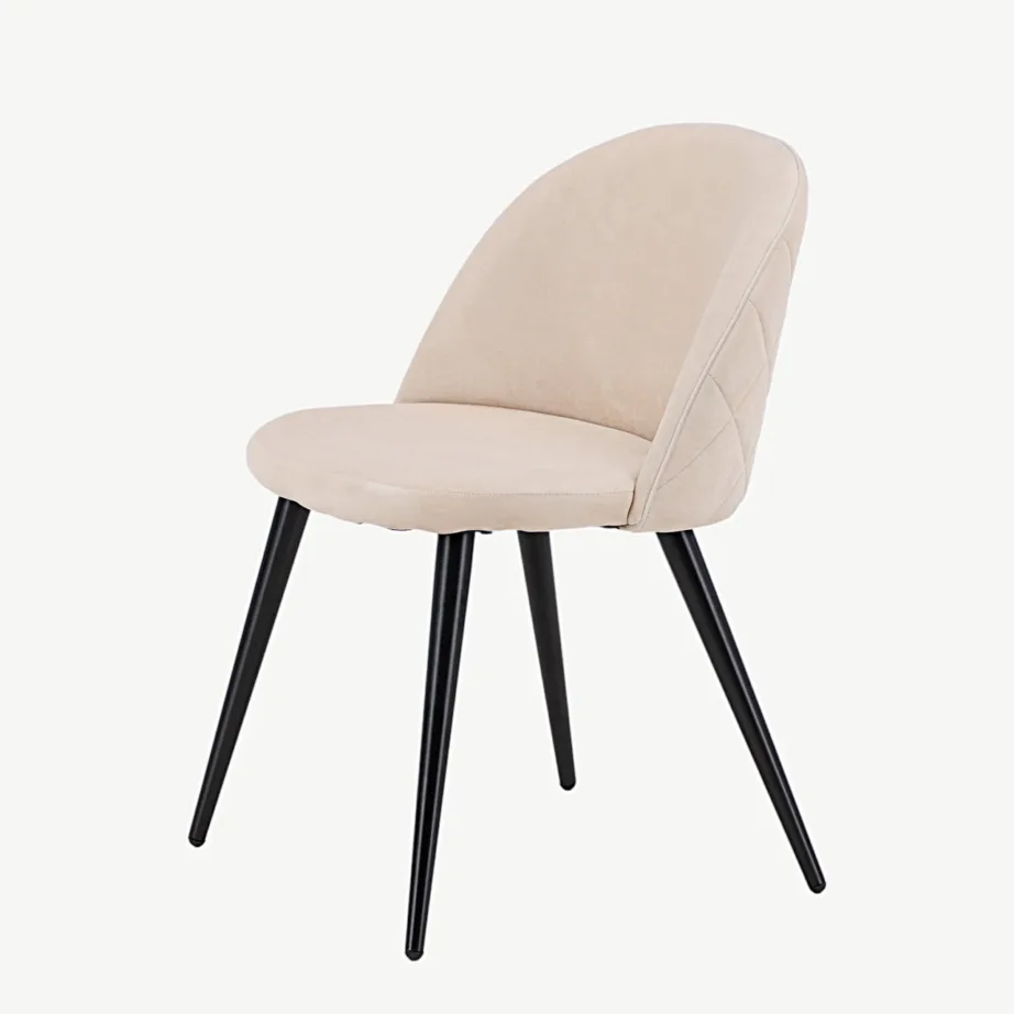 Beežist velvetkangast söögitool mustade terasjalgadega, 19925-880 – 6