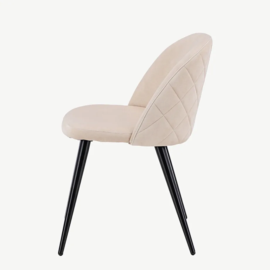 Beežist velvetkangast söögitool mustade terasjalgadega, 19925-880 – 7