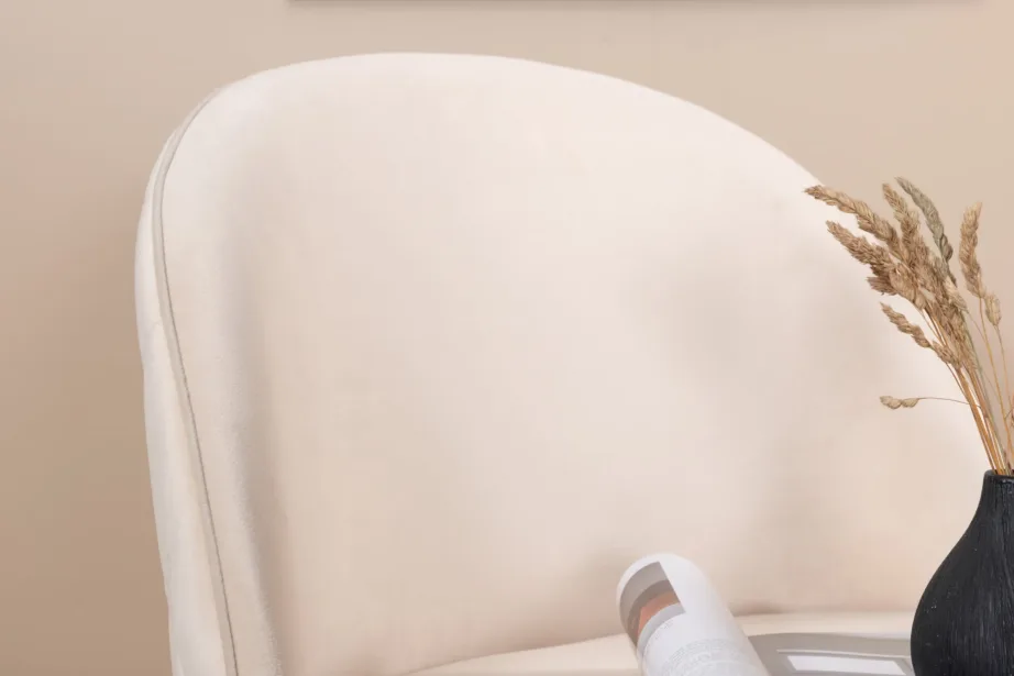 Beežist velvetkangast söögitool mustade terasjalgadega, 19925-880 – 13