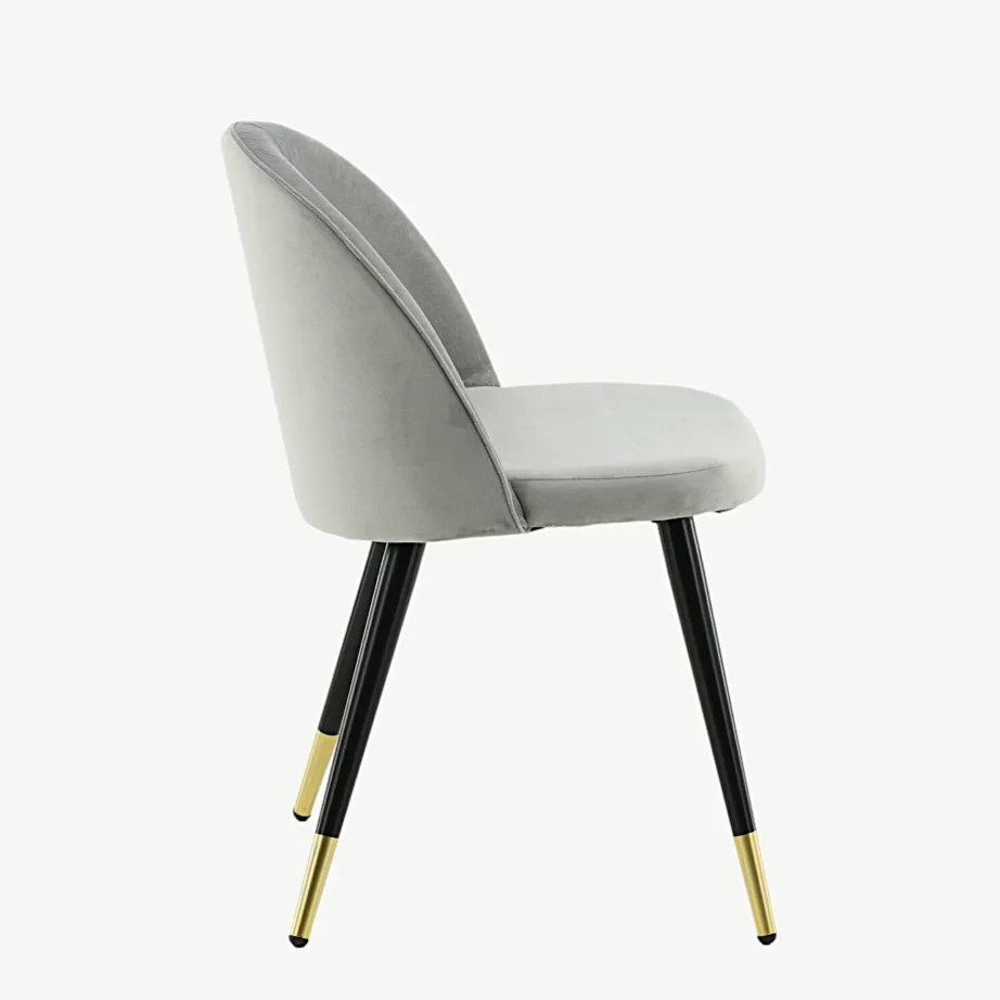 Hall sametist söögitool messingdetailidega ja metalljalgadega, 19925-885 – 2