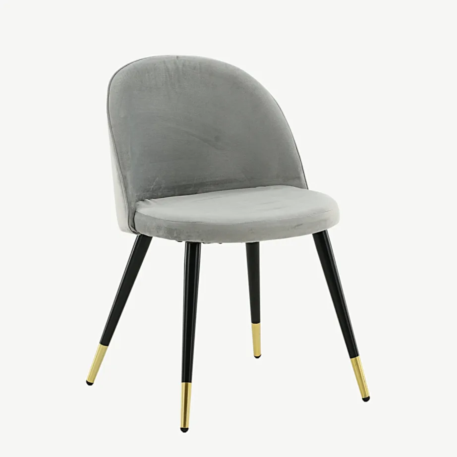 Hall sametist söögitool messingdetailidega ja metalljalgadega, 19925-885 – 3