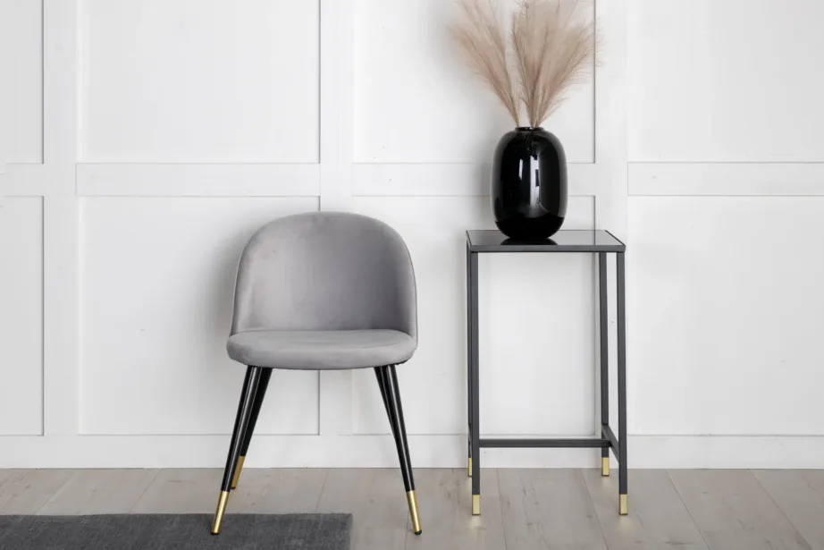 Hall sametist söögitool messingdetailidega ja metalljalgadega, 19925-885 – 8