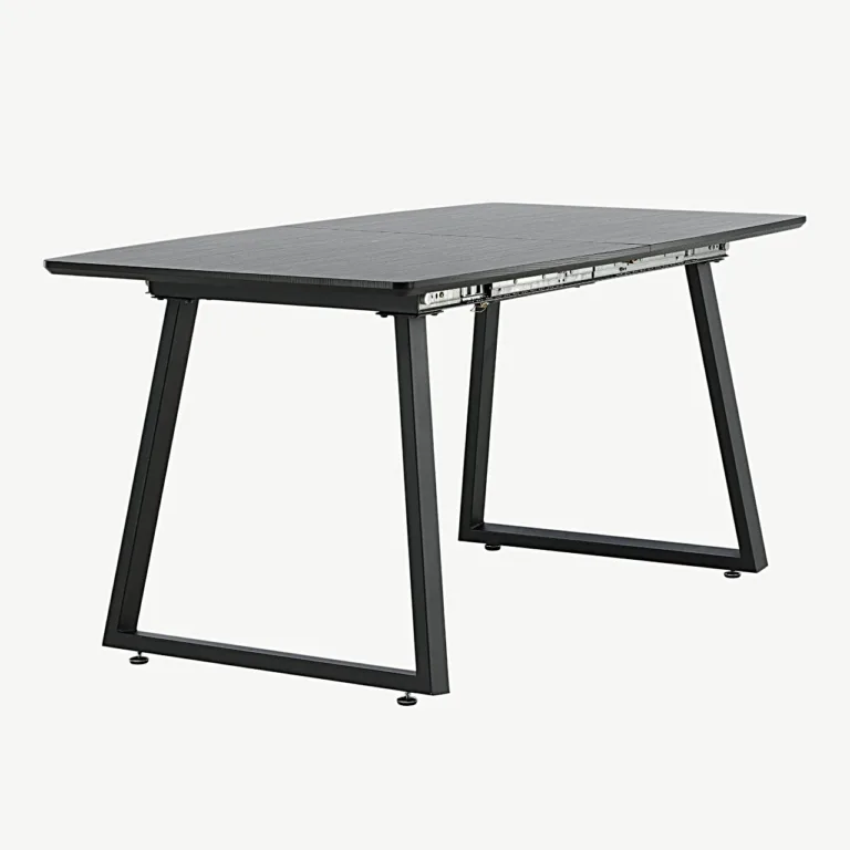 Pikendatav must söögilaud Inca (MDF, terasjalad, 160 × 85 cm) - 19927-888