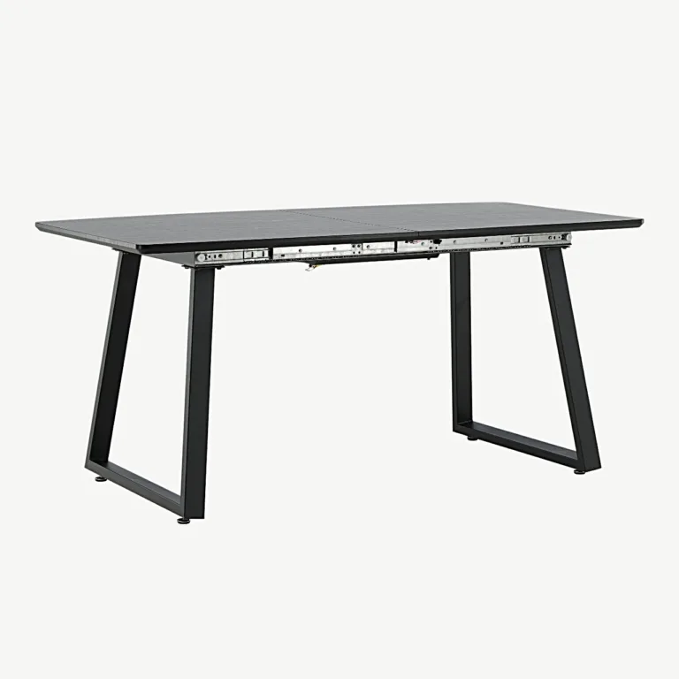 Pikendatav must söögilaud Inca (MDF, terasjalad, 160 × 85 cm) - 19927-888