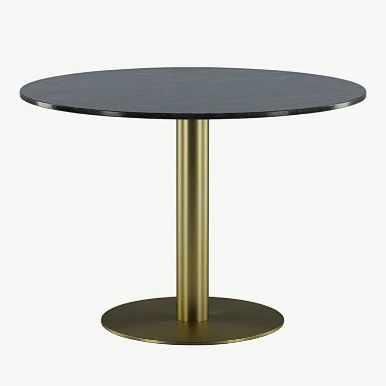 Estelle ümmargune marmorist söögilaud, tumehall, kuldne teras, ø106 cm - 19931-568