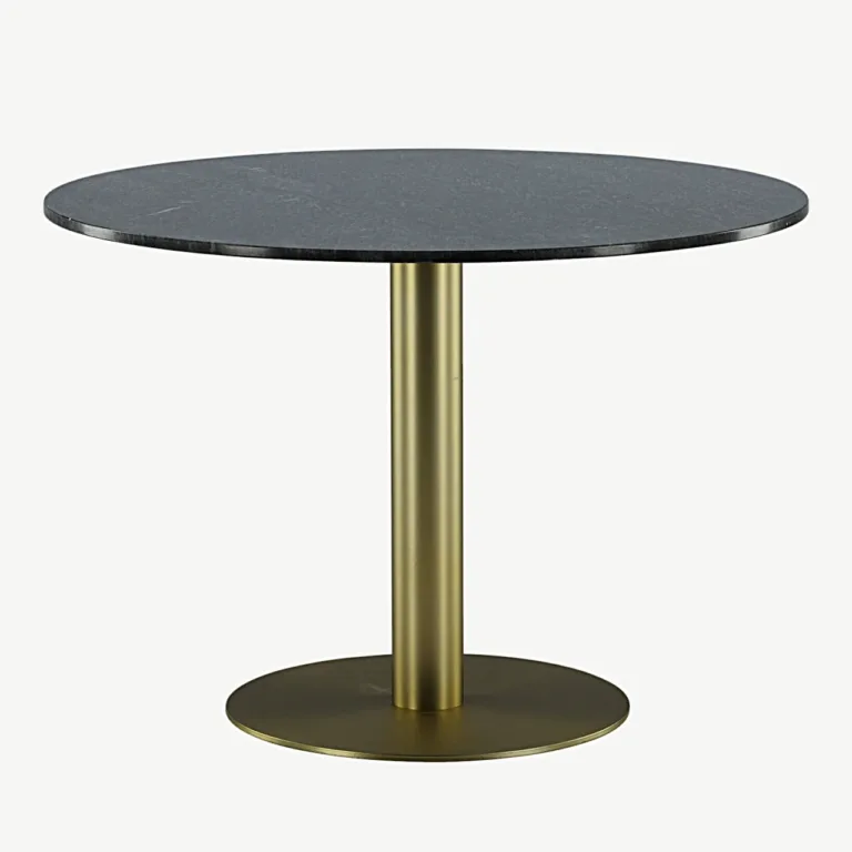 Estelle ümmargune marmorist söögilaud, tumehall, kuldne teras, ø106 cm - 19931-568