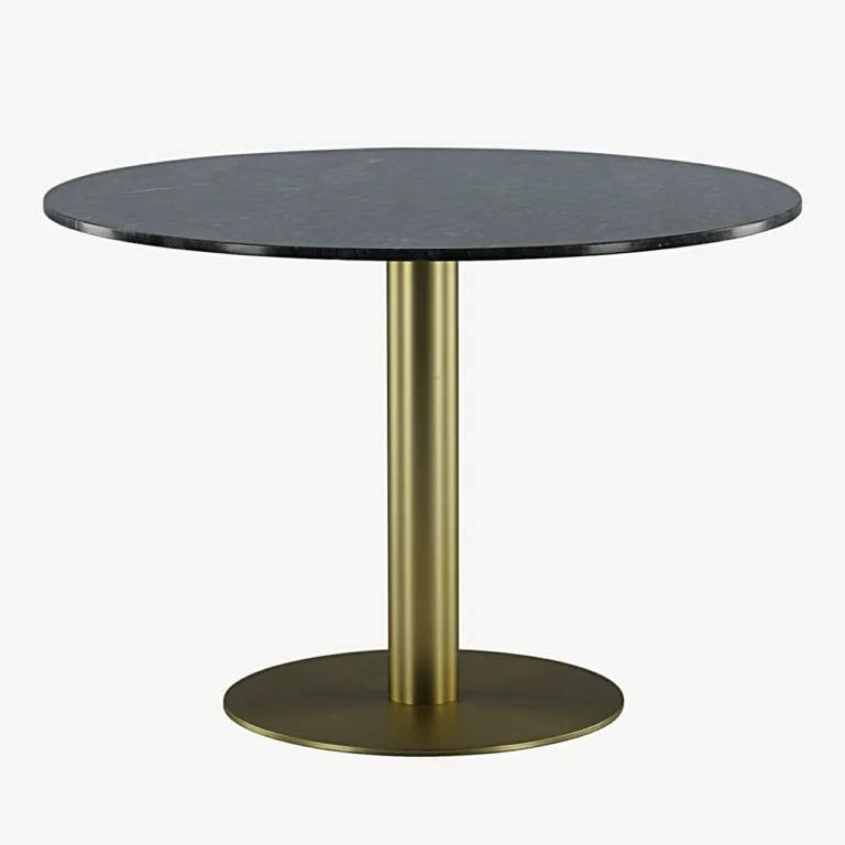 Estelle ümmargune marmorist söögilaud, tumehall, kuldne teras, ø106 cm - 19931-568