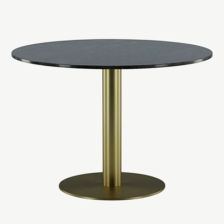 Estelle ümmargune marmorist söögilaud, tumehall, kuldne teras, ø106 cm - 19931-568