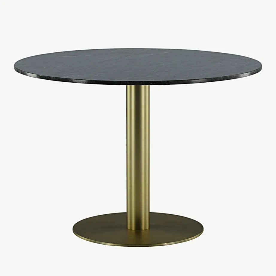 Estelle ümmargune marmorist söögilaud, tumehall, kuldne teras, ø106 cm, 19931-568 – 4
