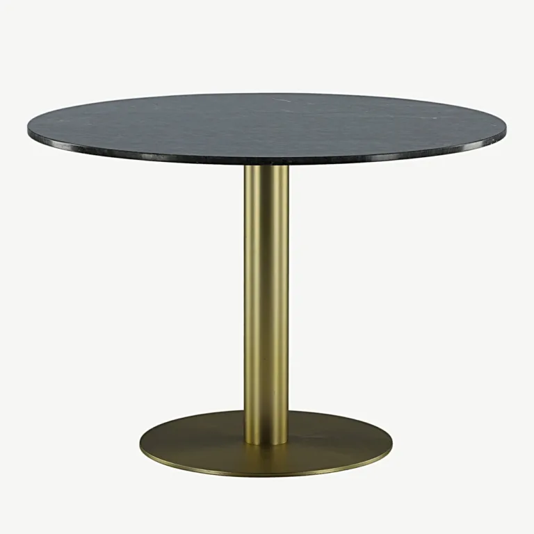 Estelle ümmargune marmorist söögilaud, tumehall, kuldne teras, ø106 cm - 19931-568