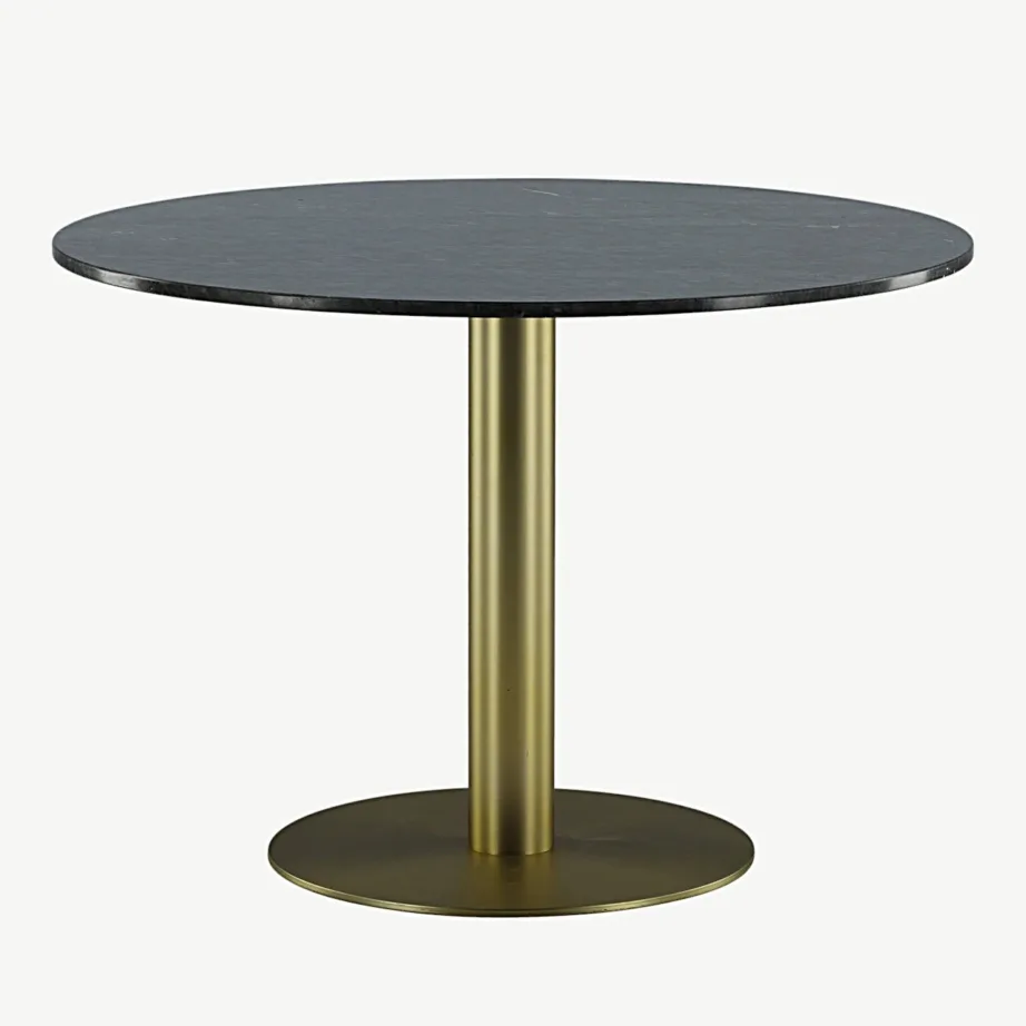 Estelle ümmargune marmorist söögilaud, tumehall, kuldne teras, ø106 cm, 19931-568 – 5