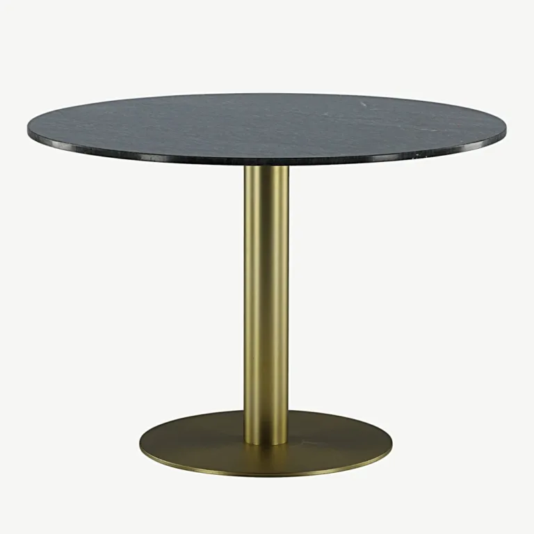 Estelle ümmargune marmorist söögilaud, tumehall, kuldne teras, ø106 cm - 19931-568