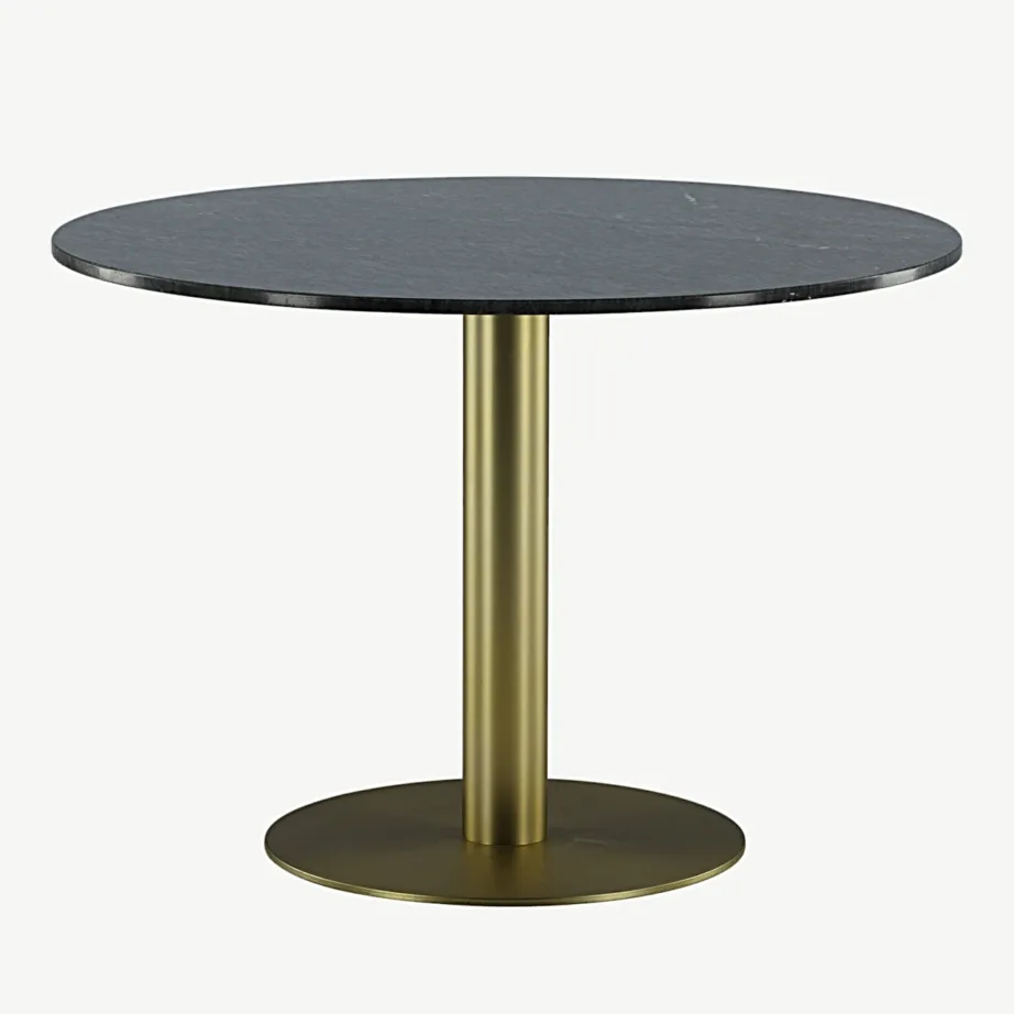 Estelle ümmargune marmorist söögilaud, tumehall, kuldne teras, ø106 cm, 19931-568 – 6